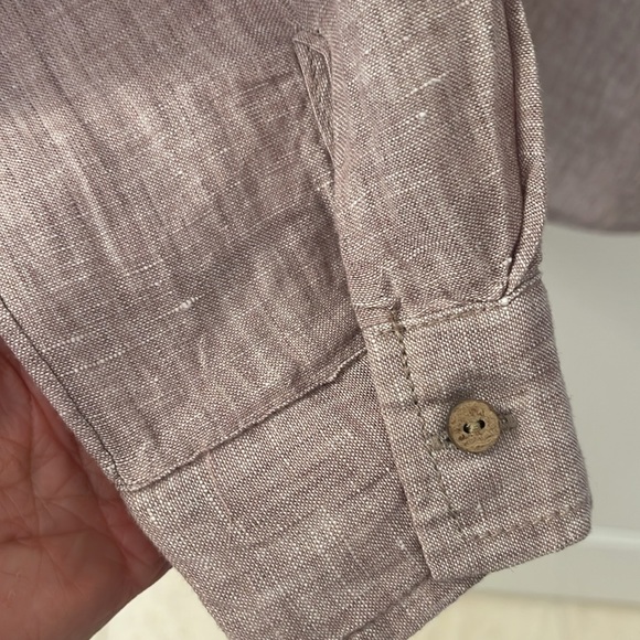 Linen Sigrid Olsen/ Long Sleeve/roll up/collared - Picture 4 of 6